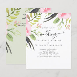 Blush Pink Olive Quality Budget Hochzeit Einladung