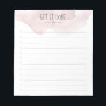 Blush Pink Ombre Aquarellfarben To Do List Notizblock<br><div class="desc">Behalt deine Aufgabenliste mit diesem personalisierten Notizblock. Das Design verfügt über eine rot rosa ombre Aquarellfarbe oben,  einen anpassbaren Header,  der "Get it Done" lautet,  darunter können Sie Ihren Namen und 12 Zeilen hinzufügen,  um Ihre Aufgaben hinzuzufügen und sie abzurunden.</div>