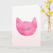 Blush Pink Ombre Cat Karte (Gelbe Blume)