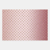 Blush Pink Ombre Glitzer Gold Liebe Geschenkpapier Set (Vorderseite 3)