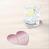 Blush Pink Ombre Glitzer Gold Liebe Untersetzer (Vor Ort)