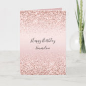 Blush Pink Ombre Glitzy Glitter Sparkle Karte (Vorderseite)