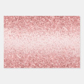 Blush Pink Ombre Glitzy Glitzer Sparkle Geschenkpapier Set (Vorderseite 2)