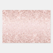 Blush Pink Ombre Glitzy Glitzer Sparkle Geschenkpapier Set (Vorderseite)