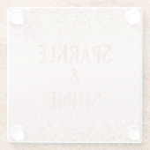 Blush Pink Ombre Glitzy Glitzer Sparkle Glasuntersetzer (Rückseite)