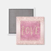 Blush Pink Ombre Glitzy Glitzer Sparkle Liebe Magnet (Vorderseite/Rückseite)
