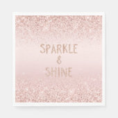 Blush Pink Ombre Glitzy Glitzer Sparkle Serviette (Vorderseite)