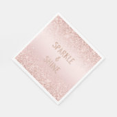 Blush Pink Ombre Glitzy Glitzer Sparkle Serviette (Ecke)