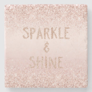 Blush Pink Ombre Glitzy Glitzer Sparkle Steinuntersetzer