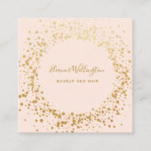 Blush Pink Ombre Gold Confetti Dots Creative Quadratische Visitenkarte (Vorderseite)