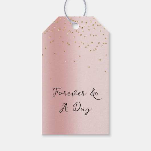 Blush Pink Ombre Gold Glam Confetti Geschenkanhänger (Vorderseite)