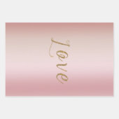 Blush Pink Ombre Gold Glam Glitzer Liebe Geschenkpapier Set (Vorderseite)