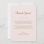 Blush Pink Ombre Gold Hochzeit Dankeskarte (Rückseite)