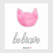 Blush Pink Ombre Katze mutig sein Aufkleber (Blatt)
