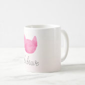 Blush Pink Ombre Katze mutig sein Kaffeetasse (VorderseiteRechts)