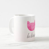 Blush Pink Ombre Katze mutig sein Kaffeetasse (Vorderseite Links)