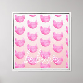 Blush Pink Ombre Katze mutig sein Leinwanddruck