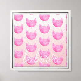 Blush Pink Ombre Katze mutig sein Leinwanddruck