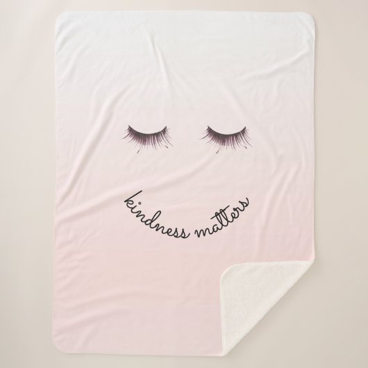Blush Pink Ombre Kindness Matters Eyelashes Sherpadecke (Vorderseite)