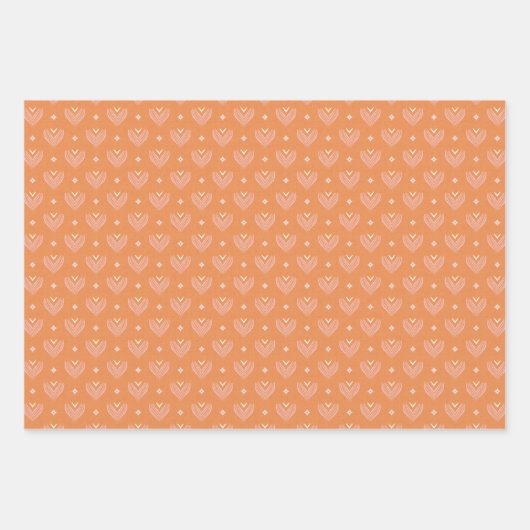 Blush Pink & Orange 2 Set Blumenpapier Geschenkpapier Set (Vorderseite 3)