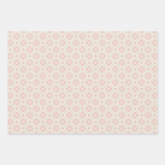 Blush Pink & Orange 2 Set Blumenpapier Geschenkpapier Set (Vorderseite 2)