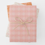 Blush Pink & Orange 2 Set Blumenpapier Geschenkpapier Set (Beispiel)