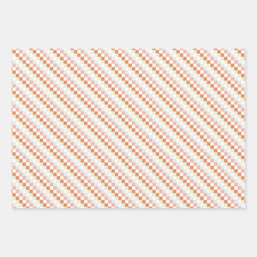 Blush Pink & Orange 3 Set Blumenpapier Geschenkpapier Set (Vorderseite 2)