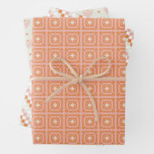 Blush Pink & Orange 3 Set Blumenpapier Geschenkpapier Set (Beispiel)