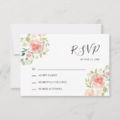 Blush Pink orange Blütenfarben Hochzeit RSVP Karte (Vorderseite)