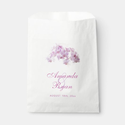 Blush Pink Orchid Wasserfarbe Blume Blumenzehen Geschenktütchen (Vorderseite)