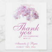 Blush Pink Orchid Wasserfarbe Blume Blumenzehen Weinetikett (Einzelnes Label)