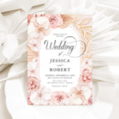 Blush Pink Orchids Peonies Wedding Einladung