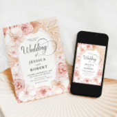 Blush Pink Orchids Peonies Wedding Einladung