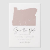 Blush Pink Oregon Karte Save the Date Minimalistis Pergament Einladungen (Vorderseite)
