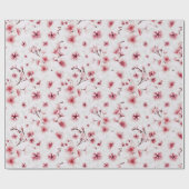 Blush Pink Oriental Japanischer Kirschblossom Geschenkpapier (Flach)