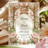 Blush Pink Oriental Lotus Blume Hochzeit Einladung