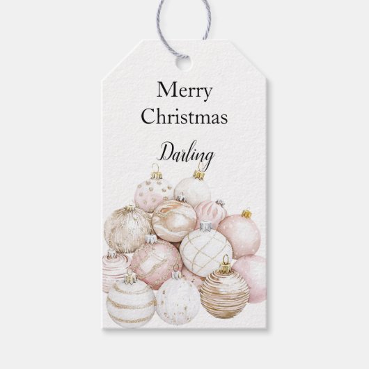Blush Pink Ornamente Weihnachten Geschenkanhänger (Vorderseite)