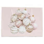 Blush Pink Ornamente Weihnachten Große Geschenktüte (Rückseite)