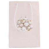 Blush Pink Ornamente Weihnachten Mittlere Geschenktüte (Vorderseite)