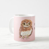 Blush Pink Owl I'll Be Seeing You Kaffeetasse (Vorderseite Links)
