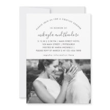 Blush Pink Paare Dusche Foto Einladung