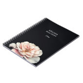 Blush Pink Painted Rose Black Notizblock (Linke Seite)