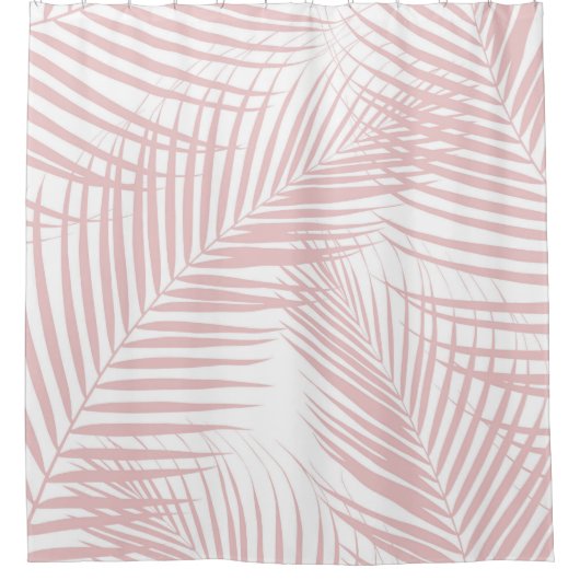Blush Pink Palm Blätter Dream Cali Sommer Besichti Duschvorhang (Vorderseite)