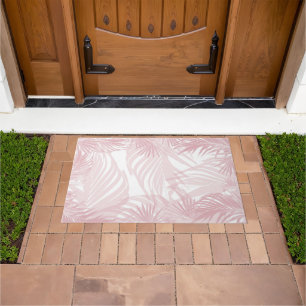 Blush Pink Palm Bliss 1 #tropic #art Fußmatte