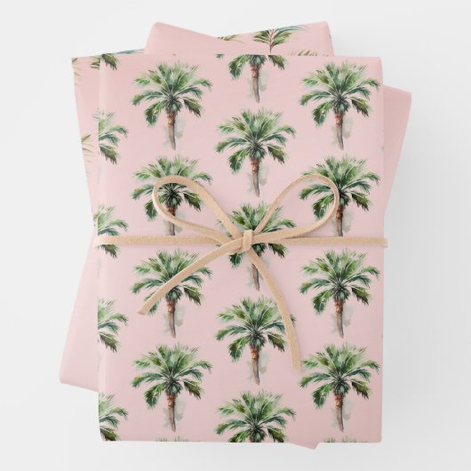 Blush Pink Palm Tree Geschenkpapier Set (Beispiel)