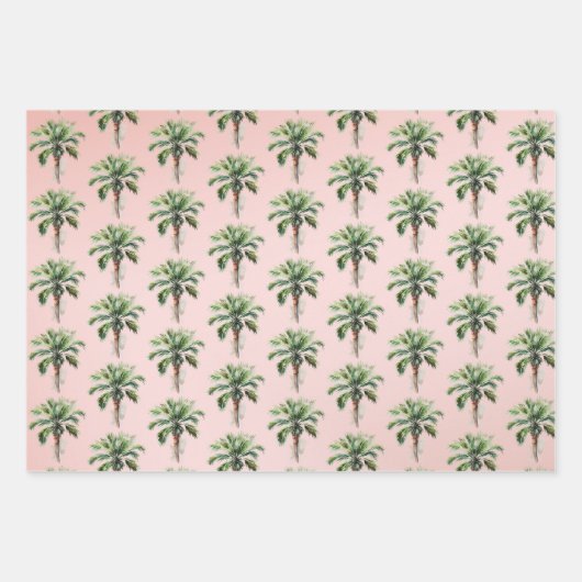 Blush Pink Palm Tree Geschenkpapier Set (Vorderseite)