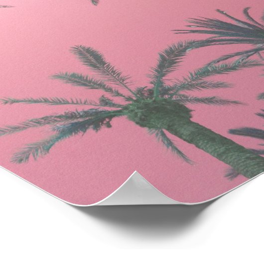 Blush Pink Palm Trees Beach Print Poster (Ecke)