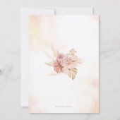 Blush Pink Pampas Floral Hallo Baby Dusche lädt ei (Rückseite)