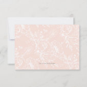 Blush Pink Pampas Grass Boho Floral Wedding RSVP Karte (Rückseite)