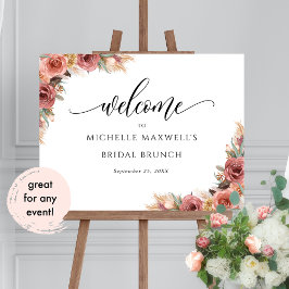 Blush Pink Pampas Grass Bridal /Weitere Begrüßungs Poster